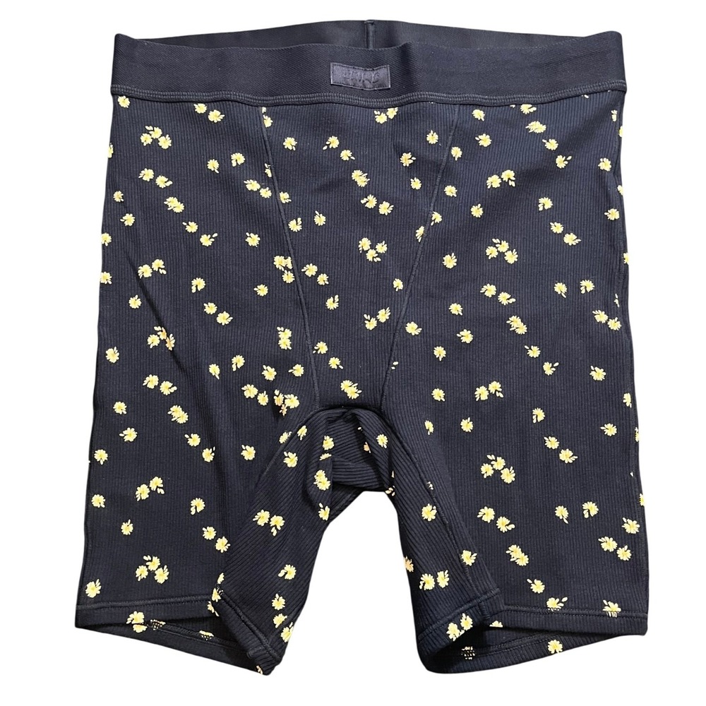 NWOT SKIMS Cotton Ribbed Boxer Navy Daisy Women Size Small